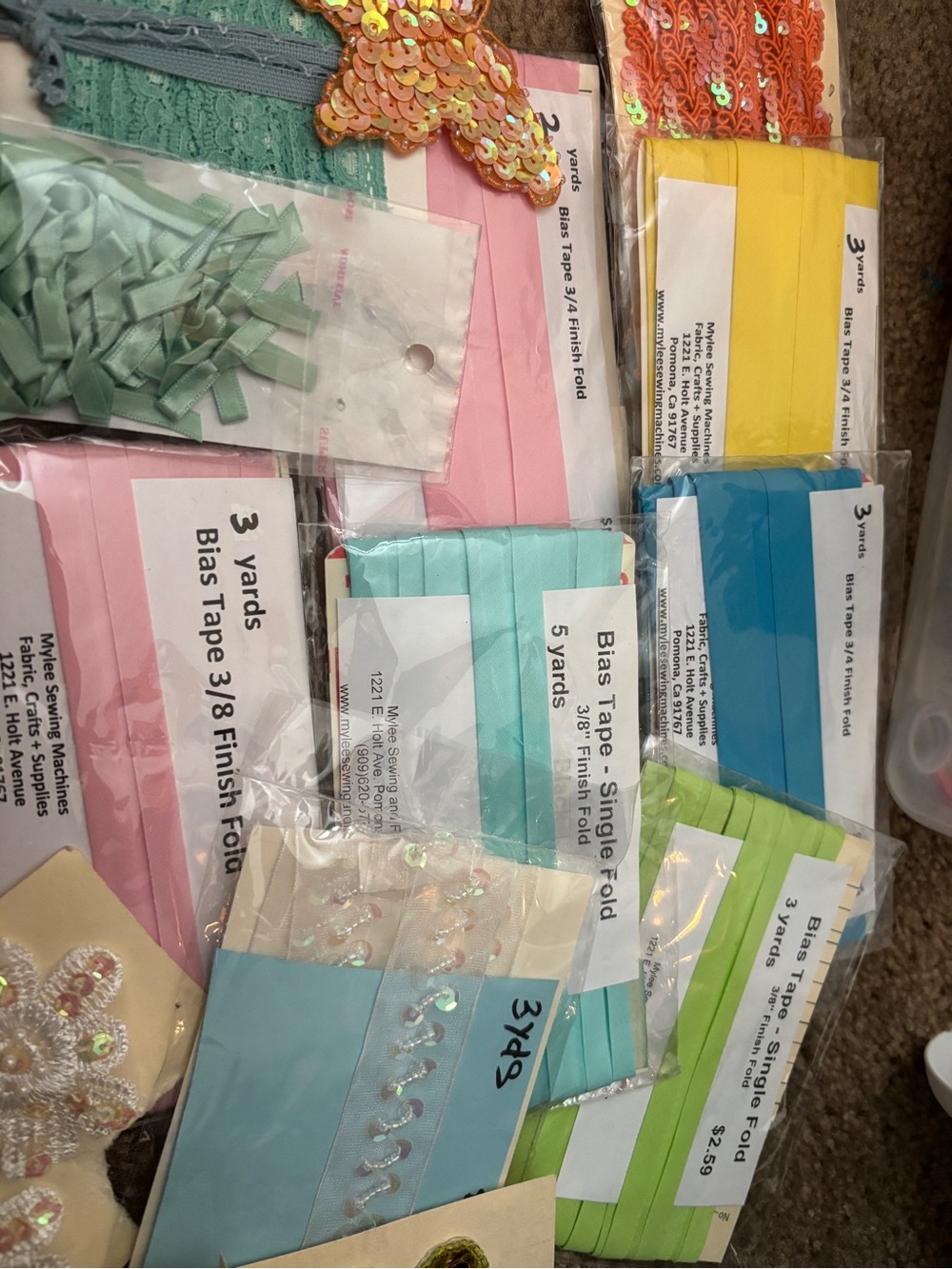 Assorted Bias Tape and Trim Pack - Pastel Mix
